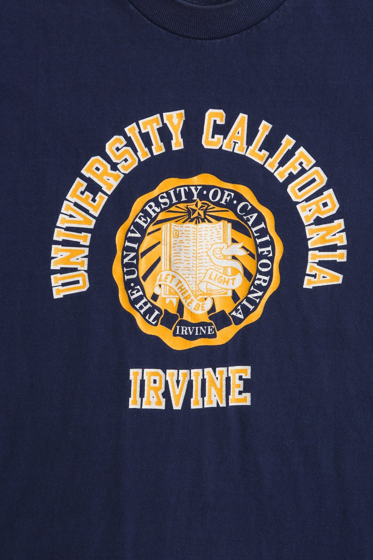 Vintage Blue T-shirt with University California Irvine Yellow Print