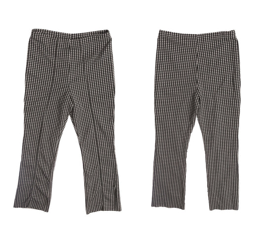 70's Women Black and White Plaid Poly Pants