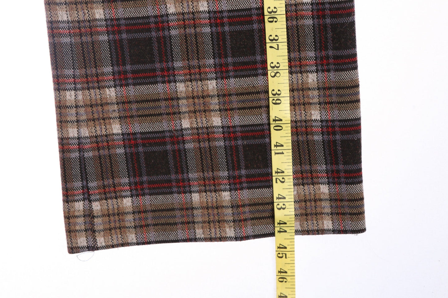 70's Women Brown Polyester Plaid Casual Pants