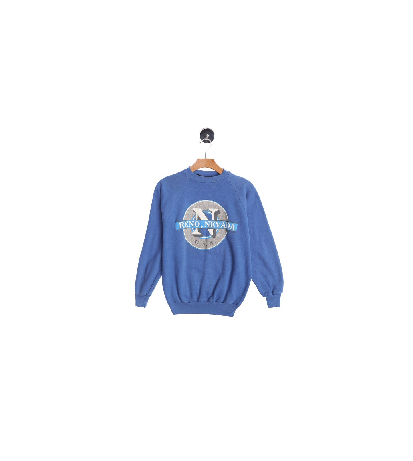 Vintage Blue Sweatshirt with Reno Nevada USA Print