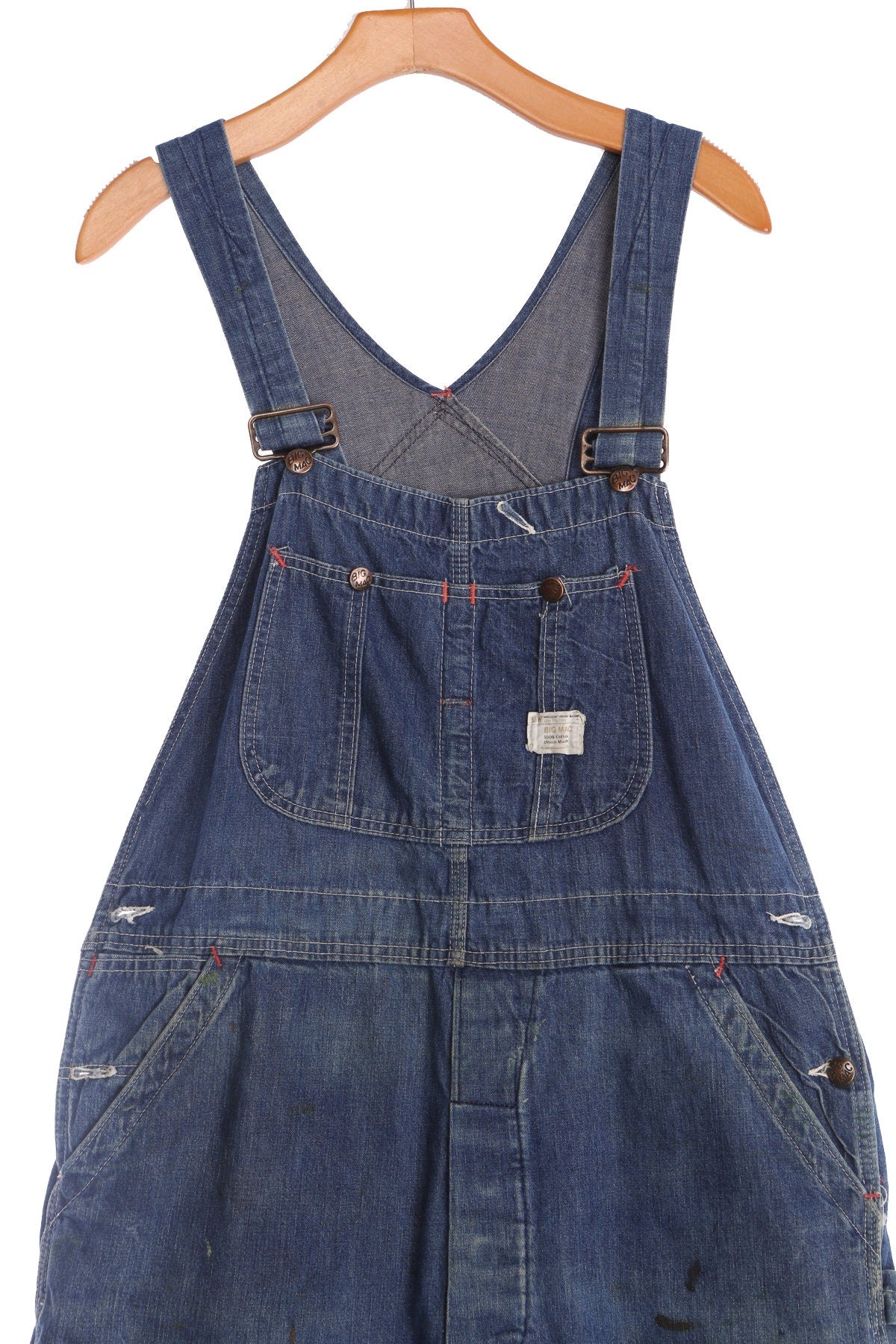 Vintage Blue Denim Overalls by Big Mac 100% Cotton union Made - Era 70's - 80's