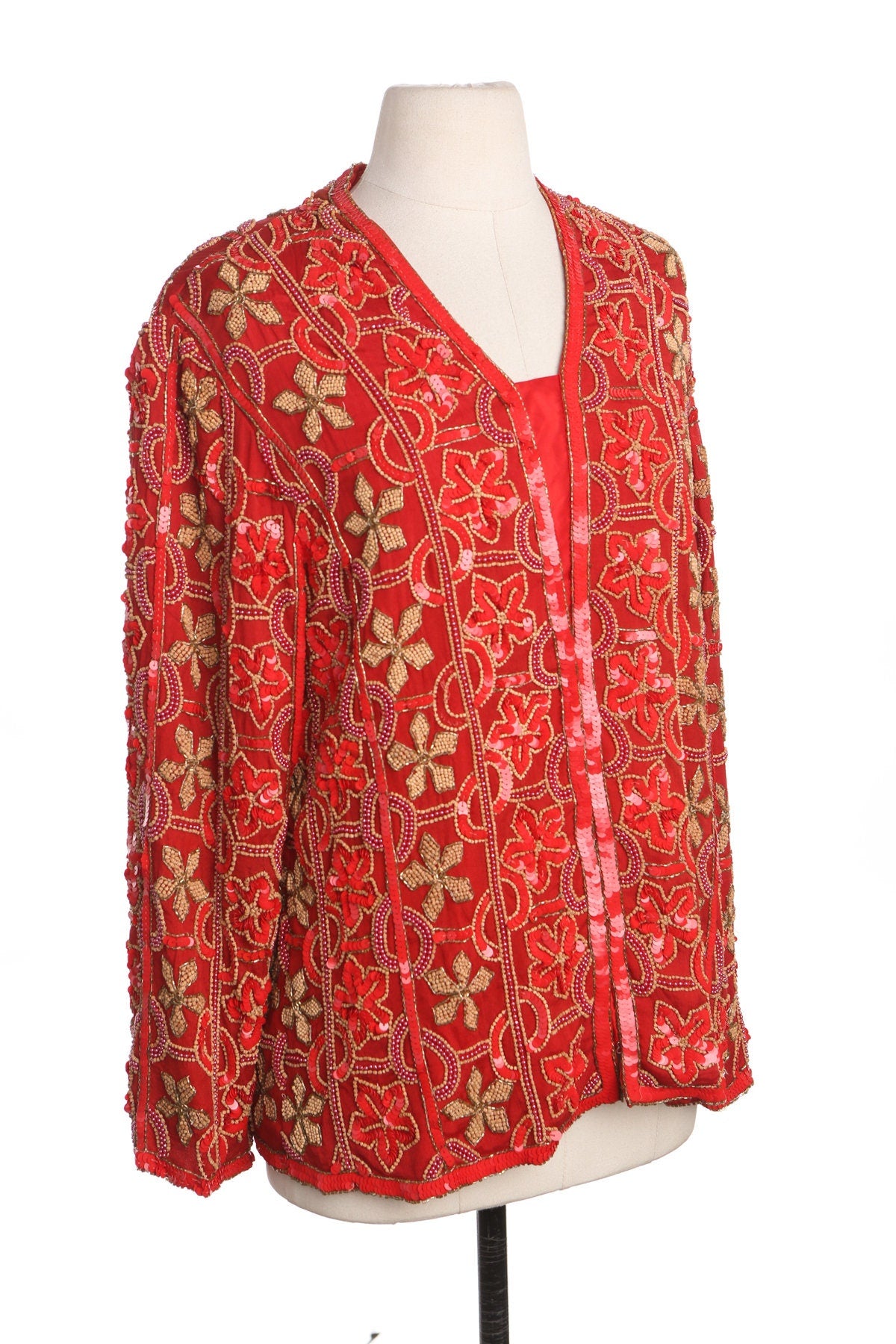 Women Red Sequin Jacket
