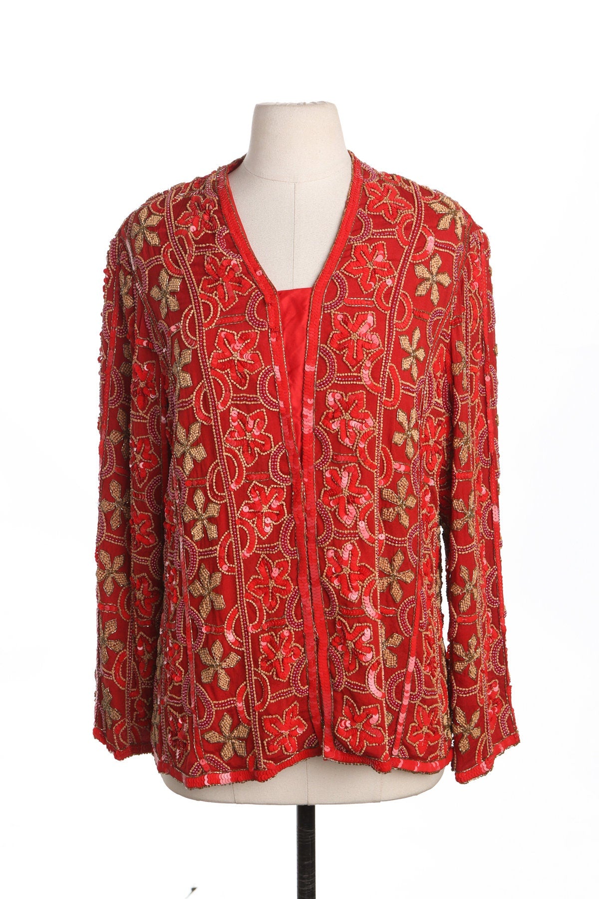 Women Red Sequin Jacket