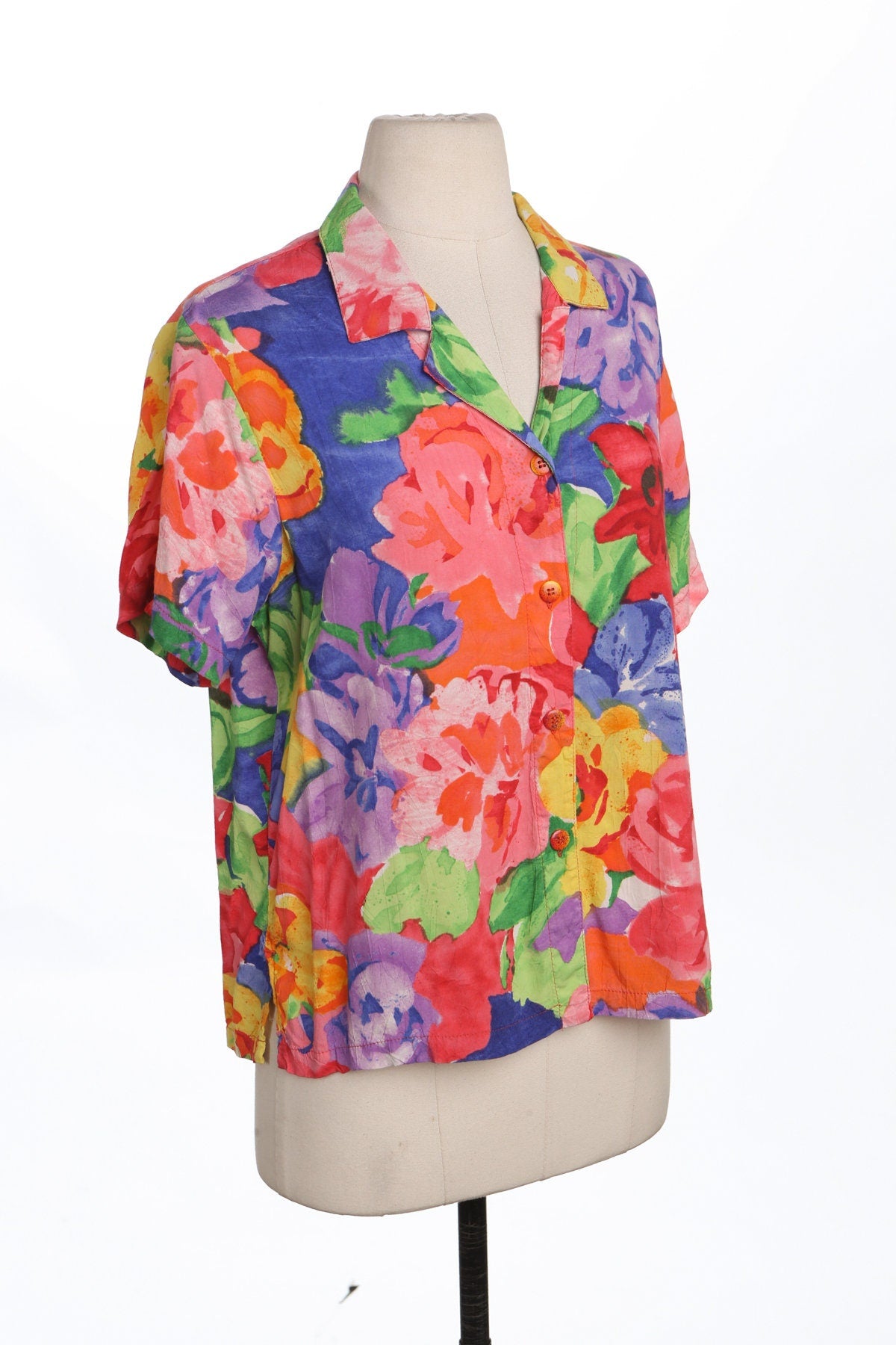Jam's World Floral Print Rayon 90's Top