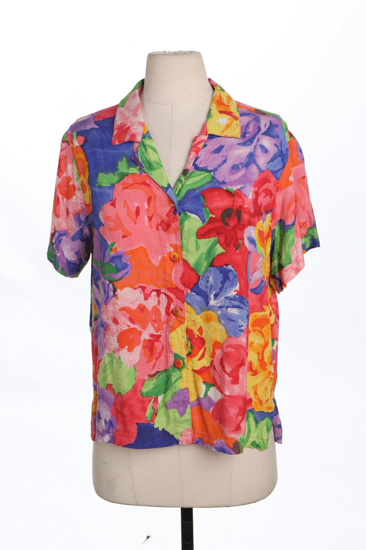 Jam's World Floral Print Rayon 90's Top