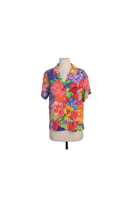 Jam's World Floral Print Rayon 90's Top