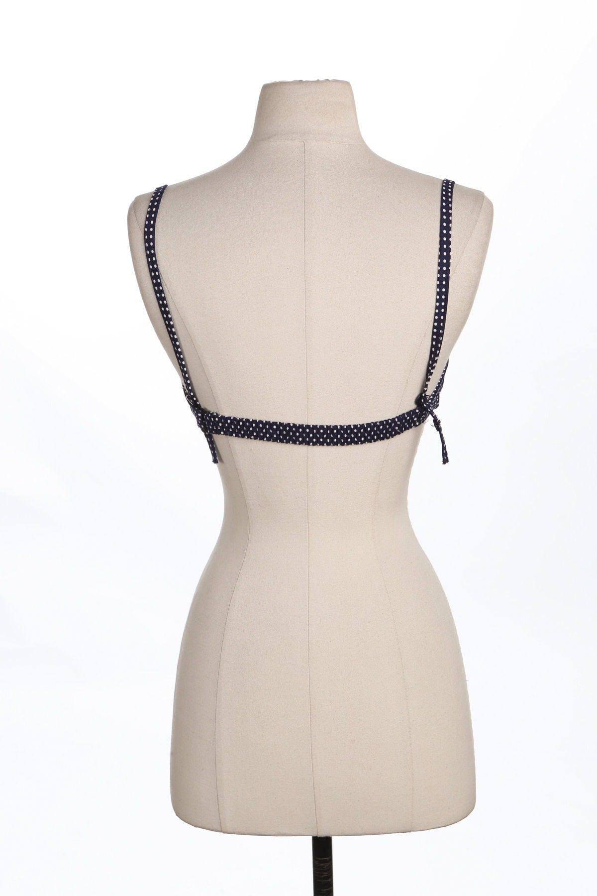 Vintage Women Blue Polka dot Bikini Top