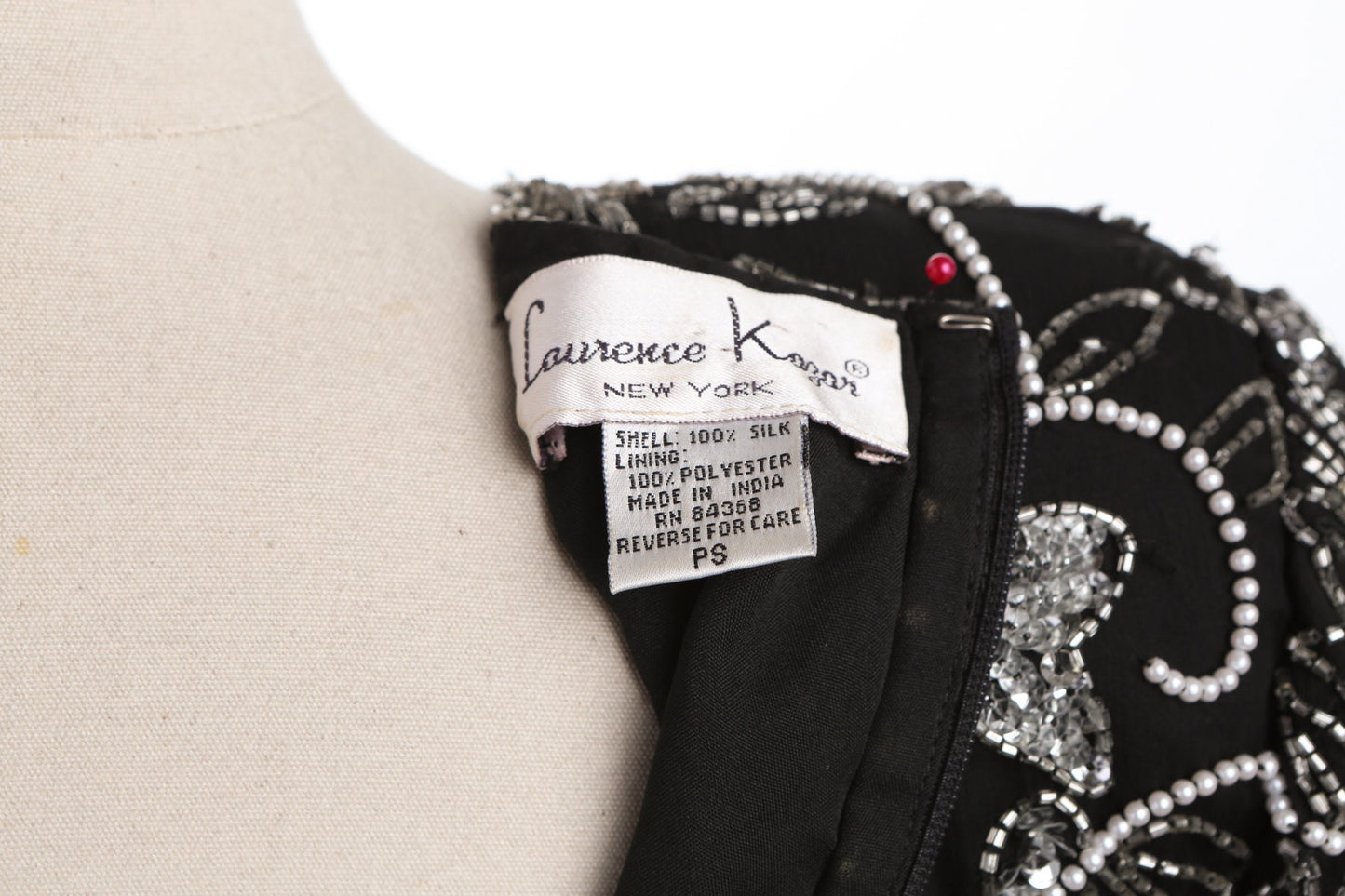 Women Black Top with Silver Sequin Details - Era 80's - 90's