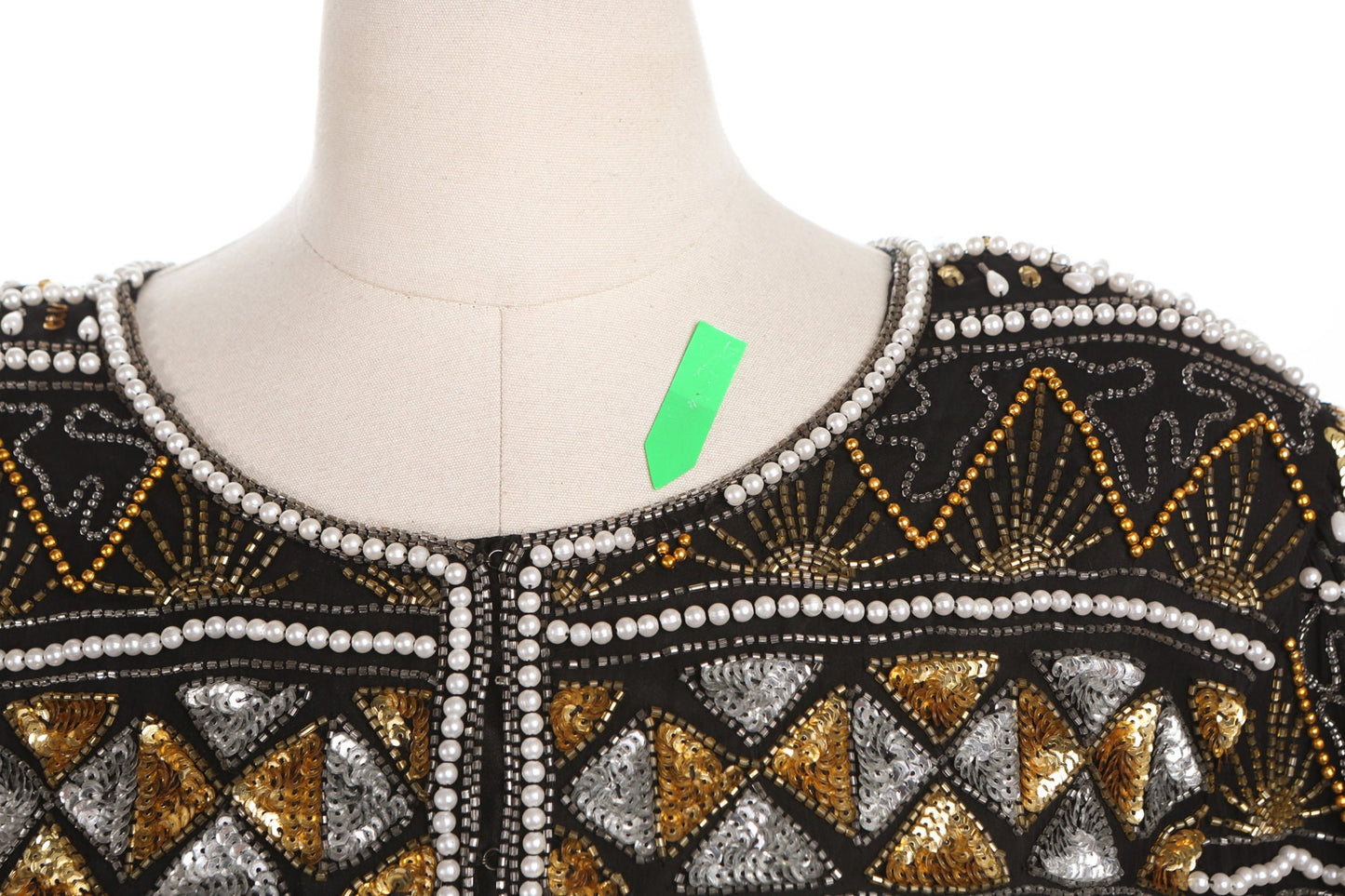 Women Black Jacket with Silver and Golden Sequin Details by Laurence Kazar