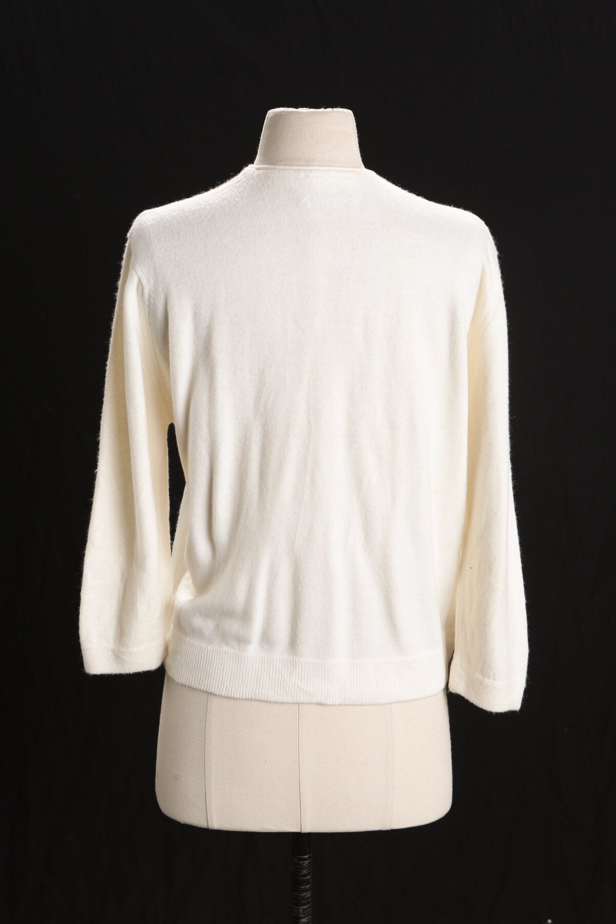 Vintage Women Cardigan Sweater with Floral Embroidered Details