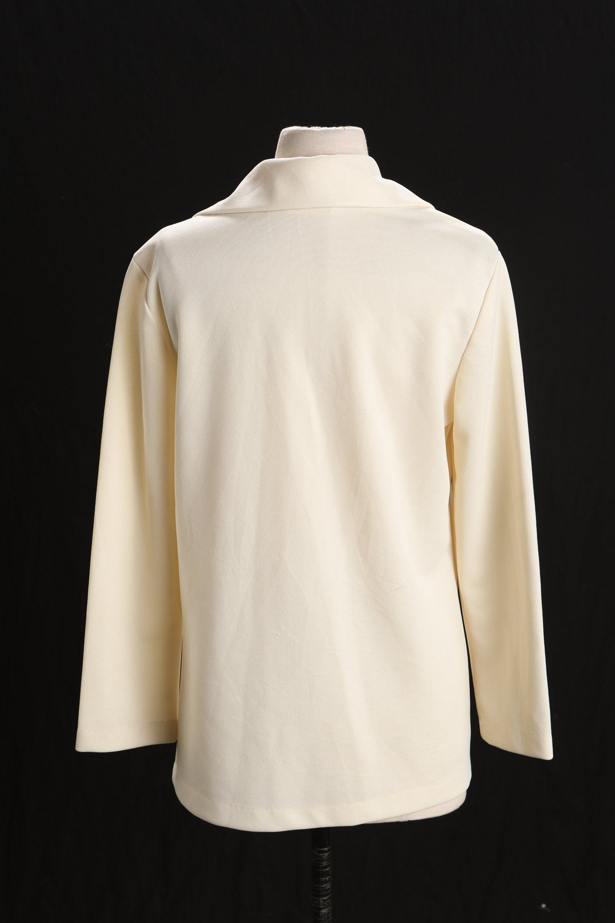 70's Woman Beige Embroidered Open Top