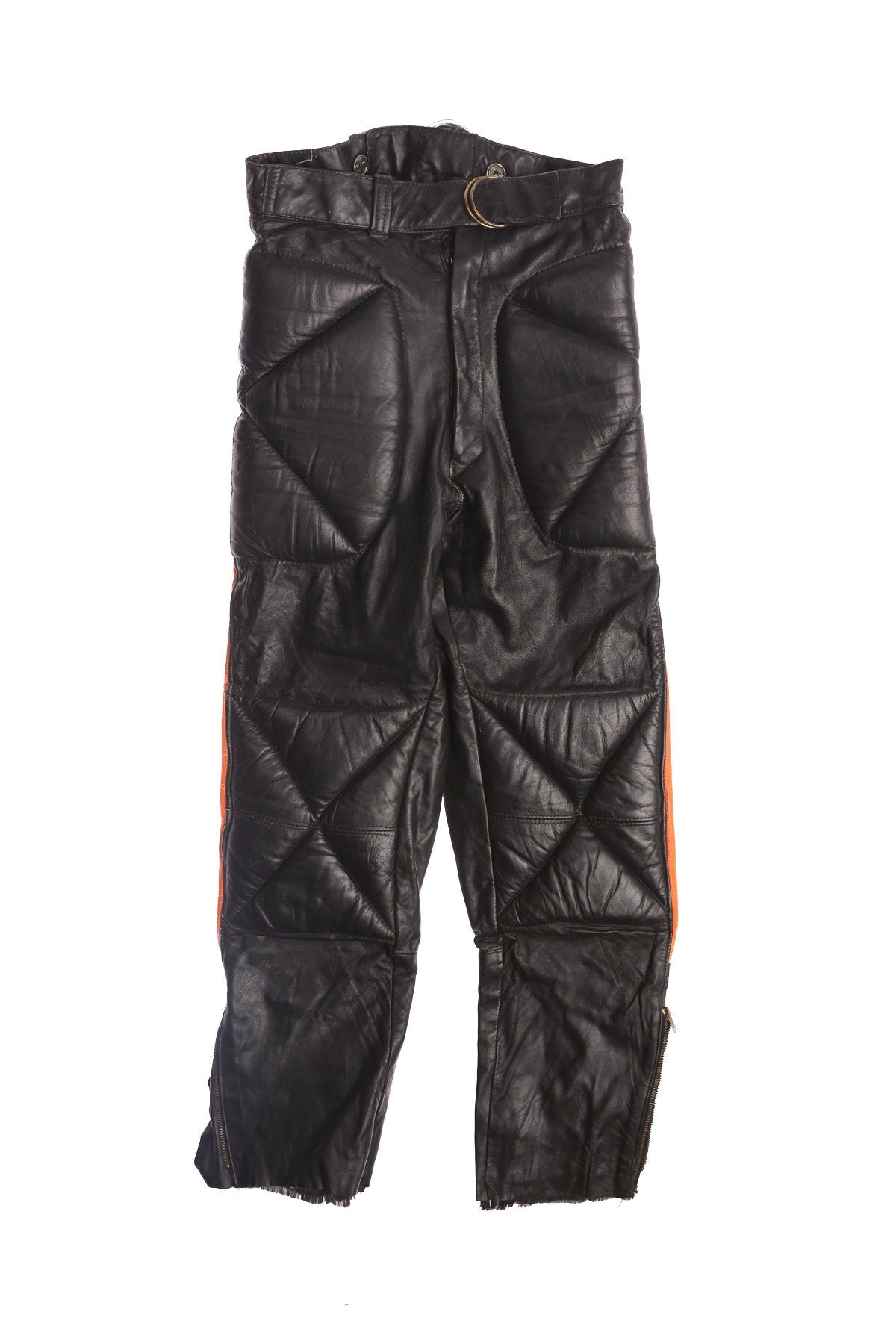 Motorcycle Black Leather Pants - Drag racing Style by Top Gear Leathers