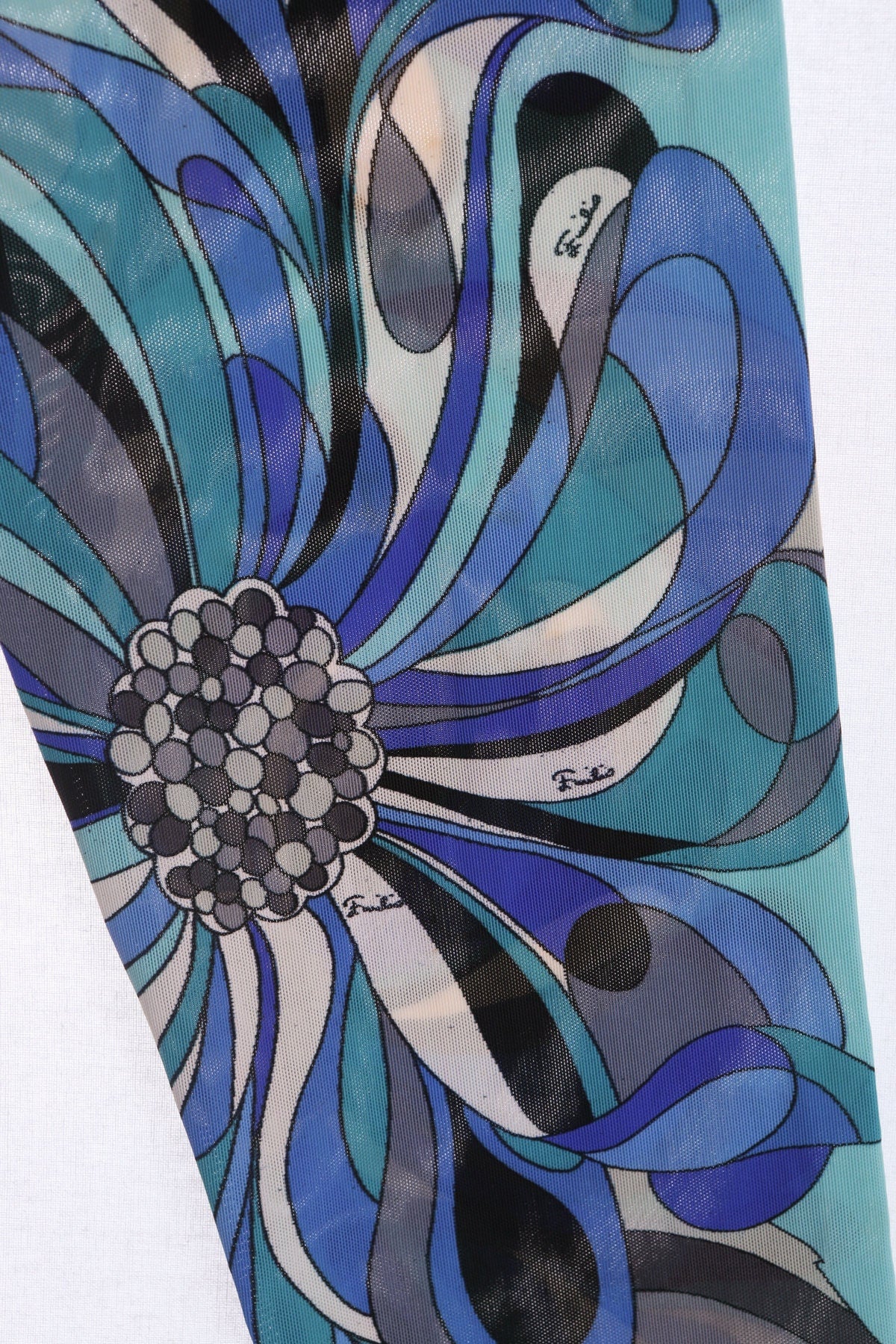 Vintage Psychedelic Purple Blue Floral Print Emilio Pants