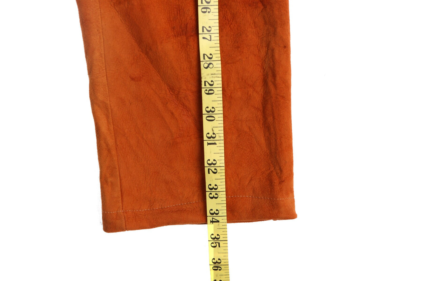 Men Suede Tan Color Pants with Zipper Closure