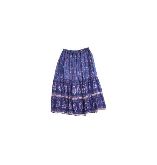 Vintage Bohemian Floral Print Purple Skirt by California Dream - Made in India