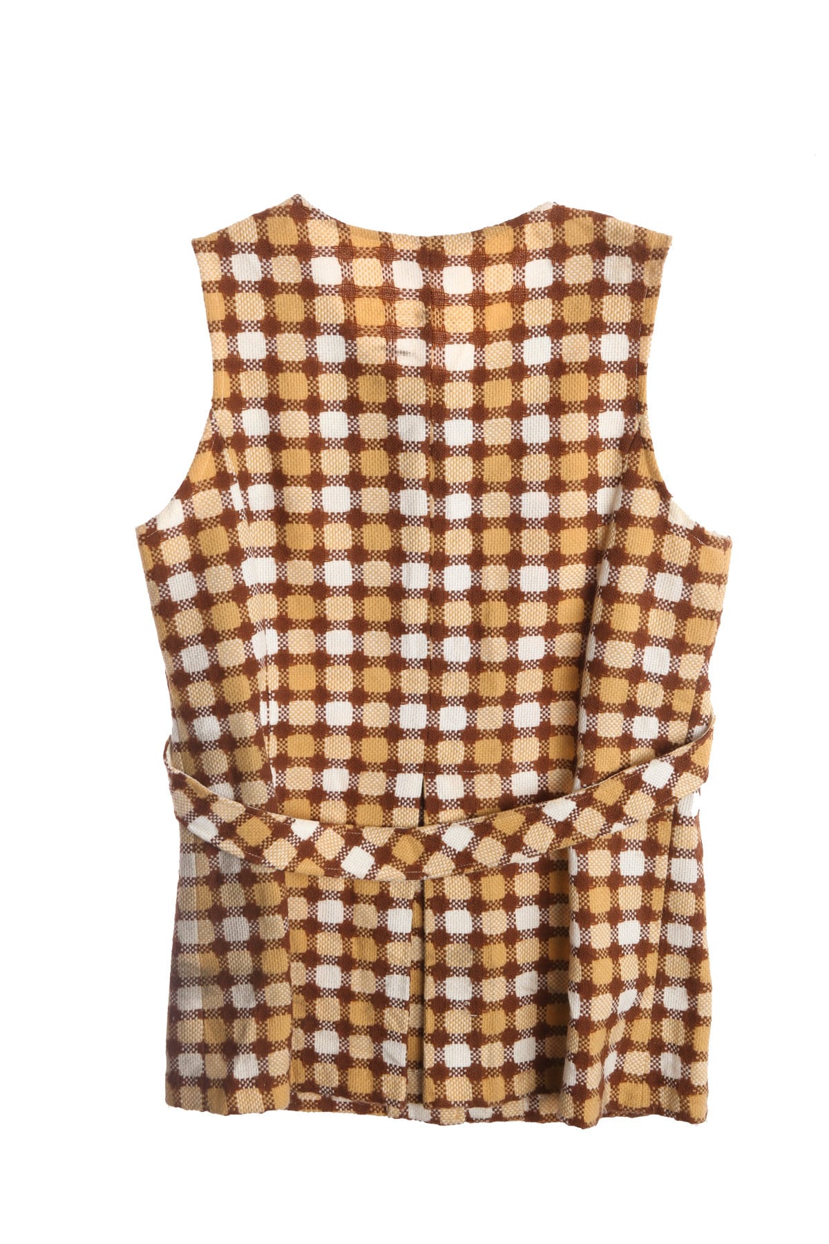 Women Brown Plaid Two Piece Mod Suit - Made in Japan - Era 60's - 70's