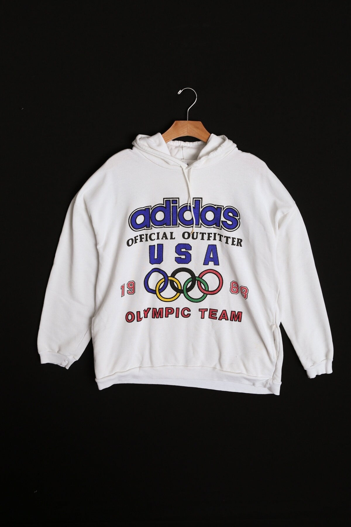 Vintage Adidas White Hoodie - 1988 USA Olympic