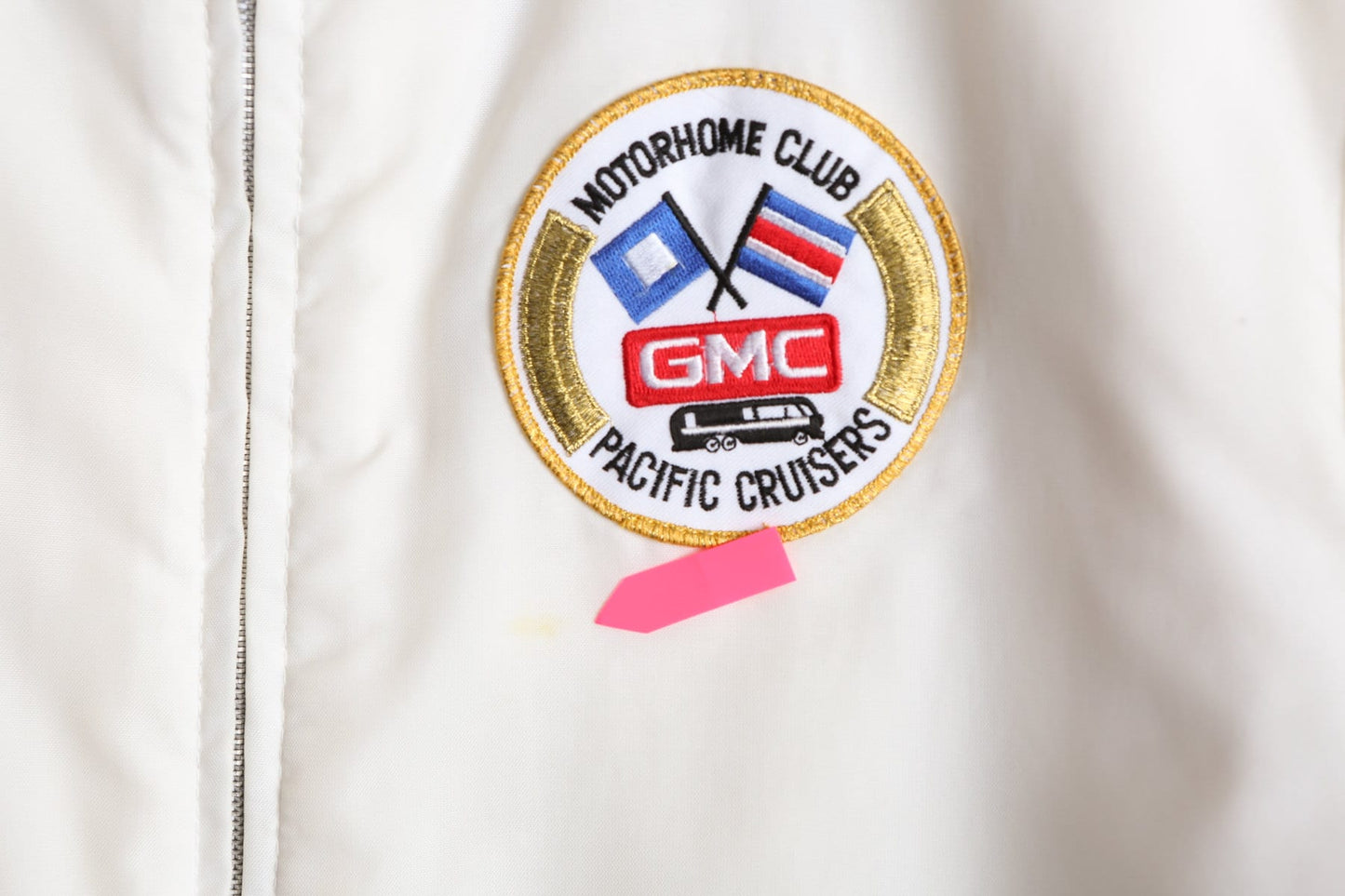 Vintage White Racing Nylon Jacket - Front Striped with