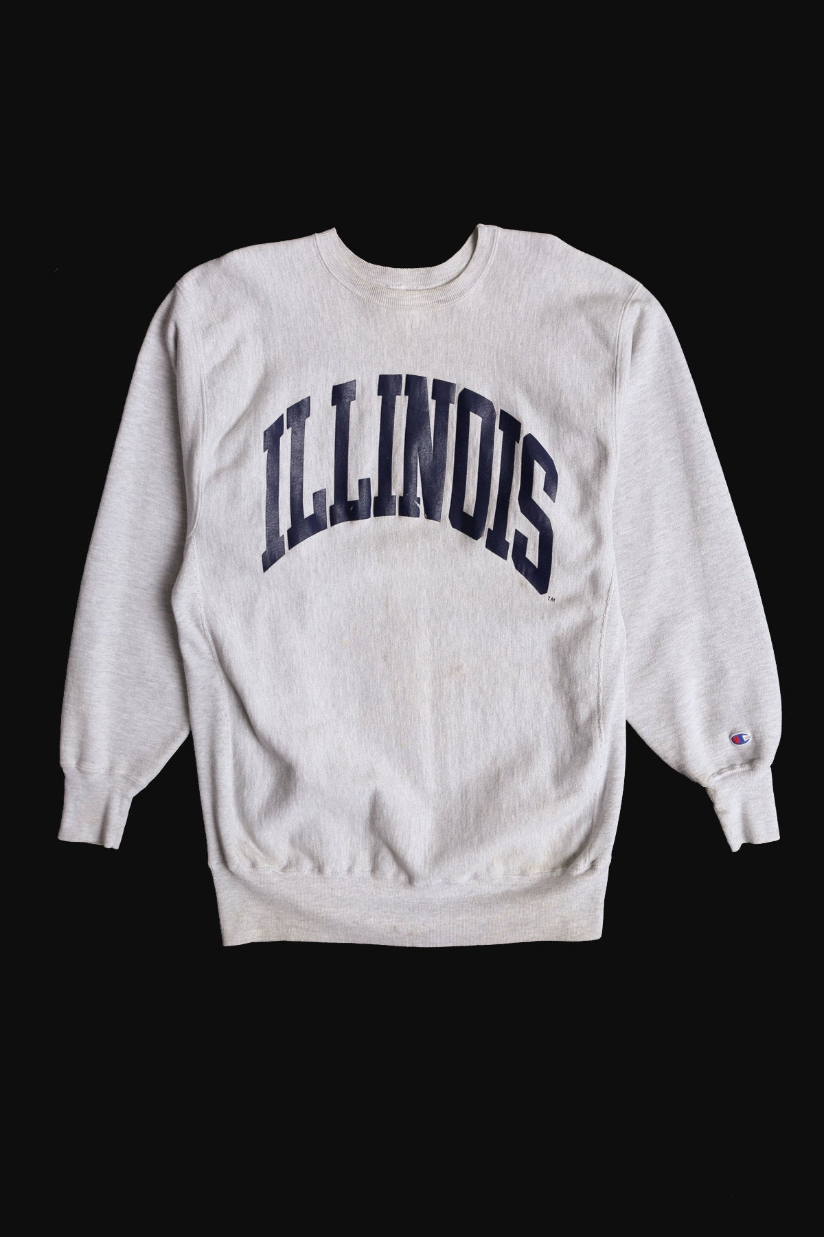 Vintage Gray Champion Sweatshirt with Illinois Print - Era 80's - 90's
