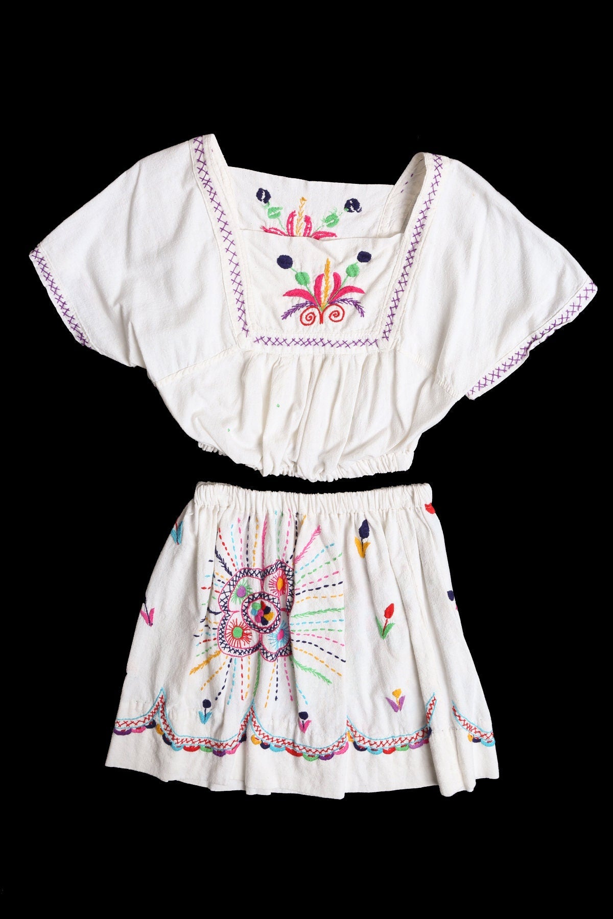 Women 2 Piece Set Embroidered Suit - Top and Skirt