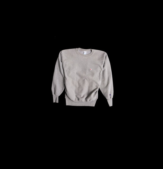 Vintage Champion Sweatshirt - Solid Gray - No Print