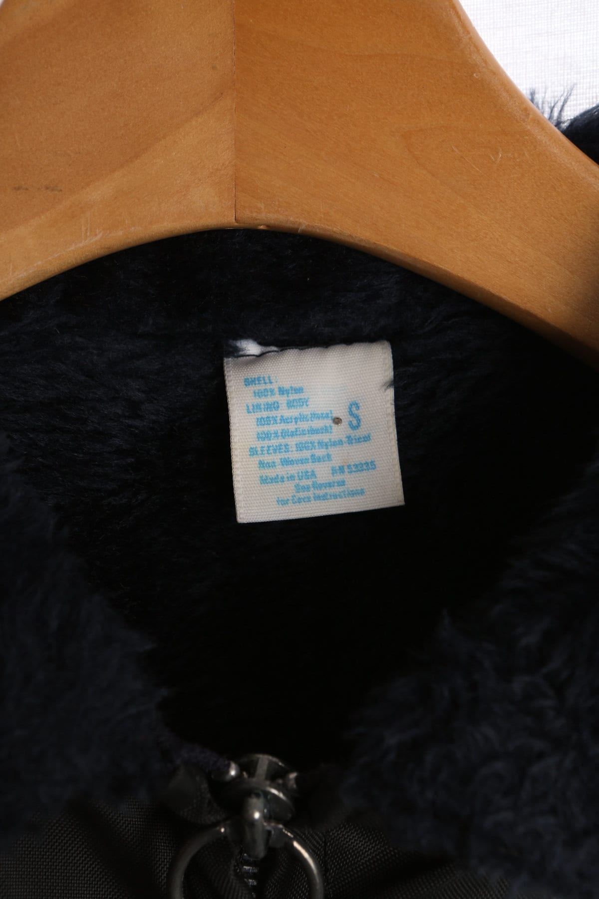 Vintage Black Nylon Racing Jacket with Cobra and USA Flag Patch