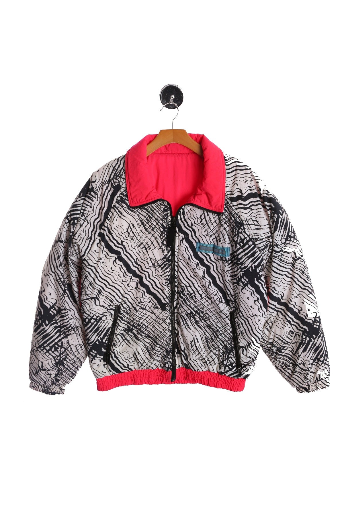 Ocean Pacific Nylon Bomber Geometrical Print Ski Jacket