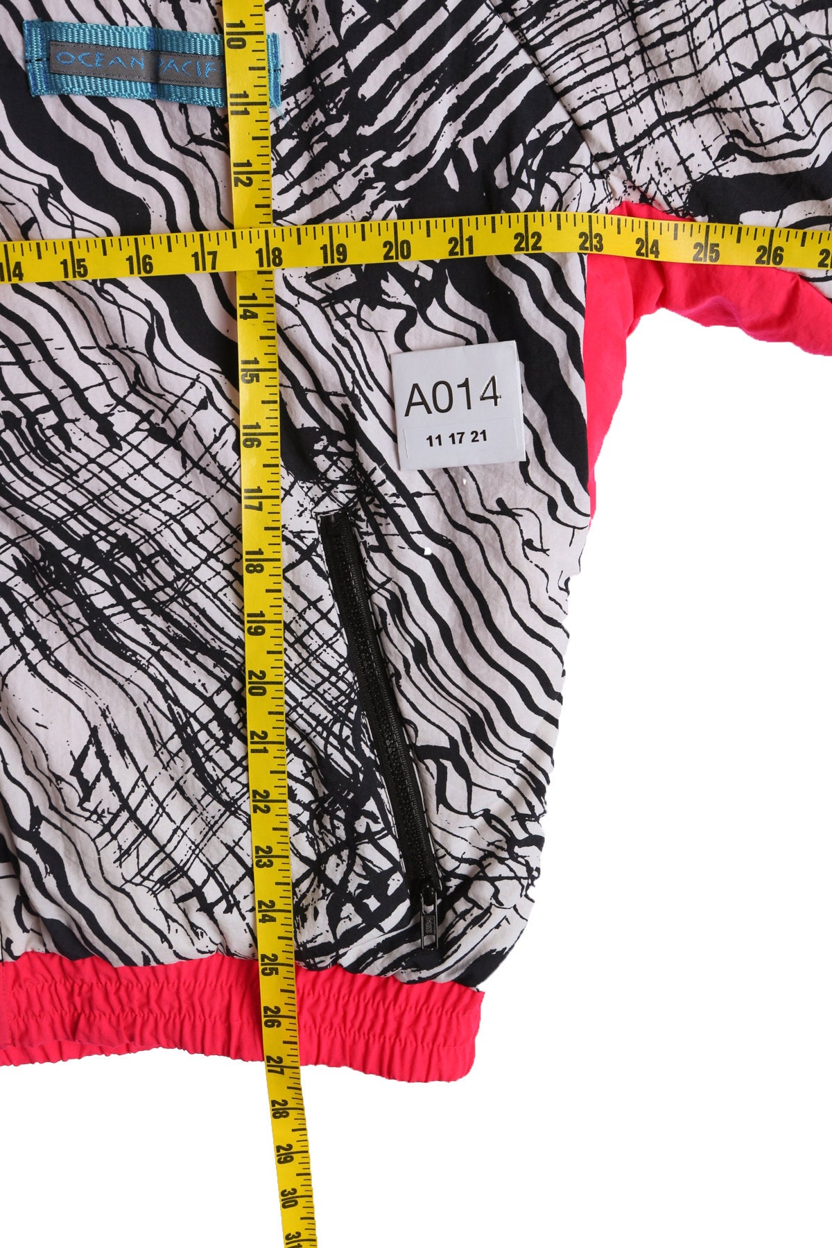 Ocean Pacific Nylon Bomber Geometrical Print Ski Jacket