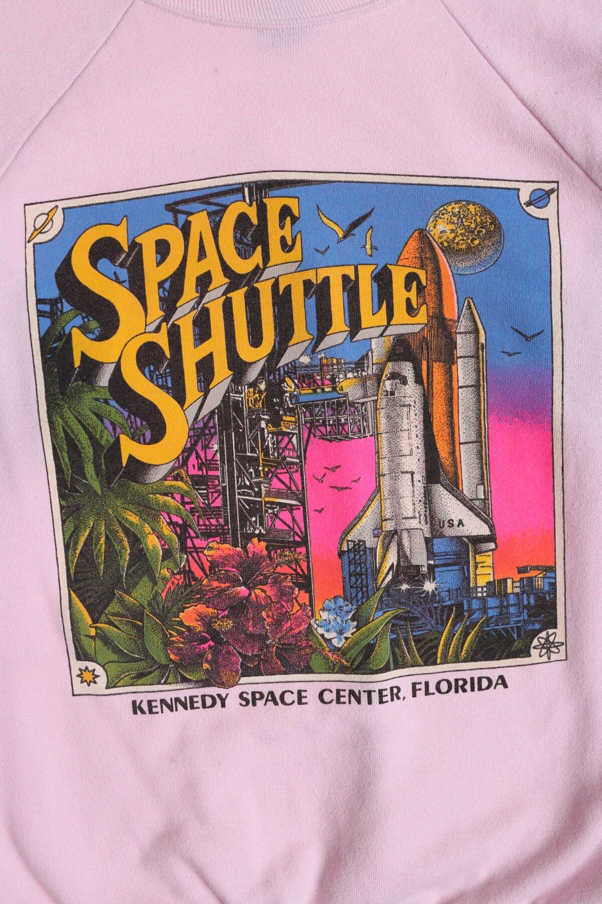 Space Shuttle - Kennedy Space Center, Florida Pink Graphic Sweatshirt