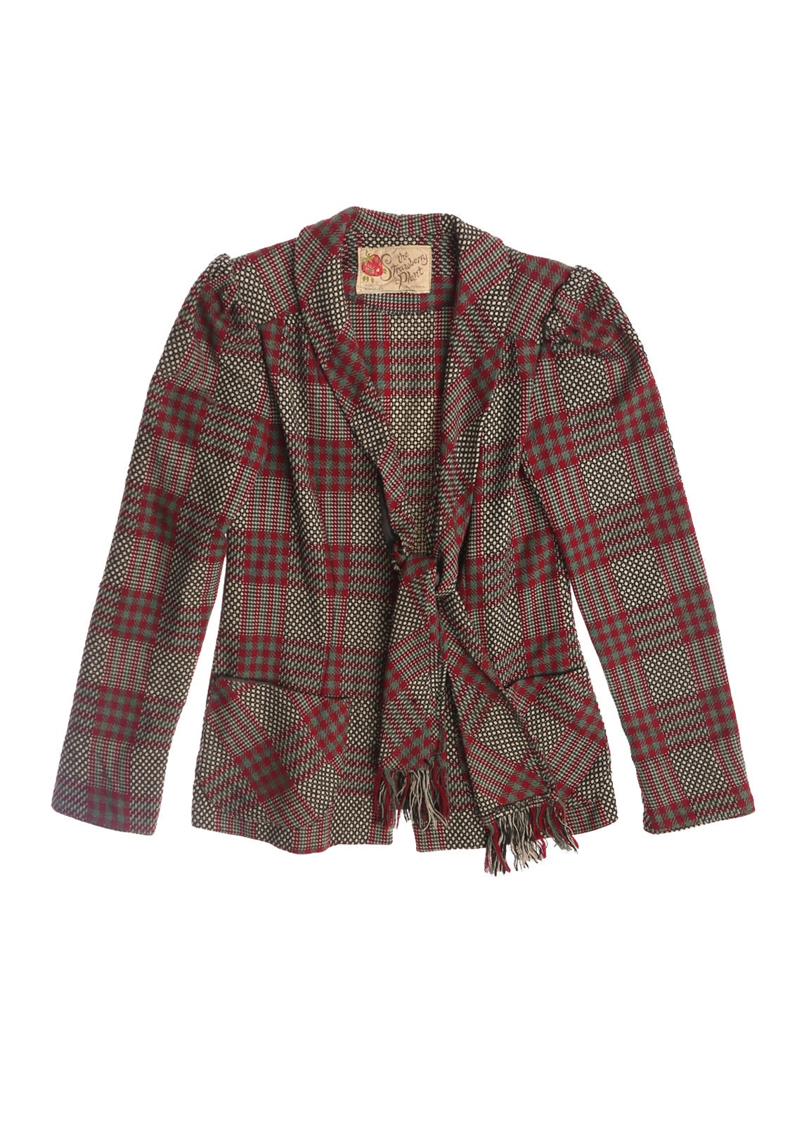 Vintage Women Brown Plaid Blazer by Dorothy Schoelen from The Strawberry Plant California Label - Era 60's - 70's