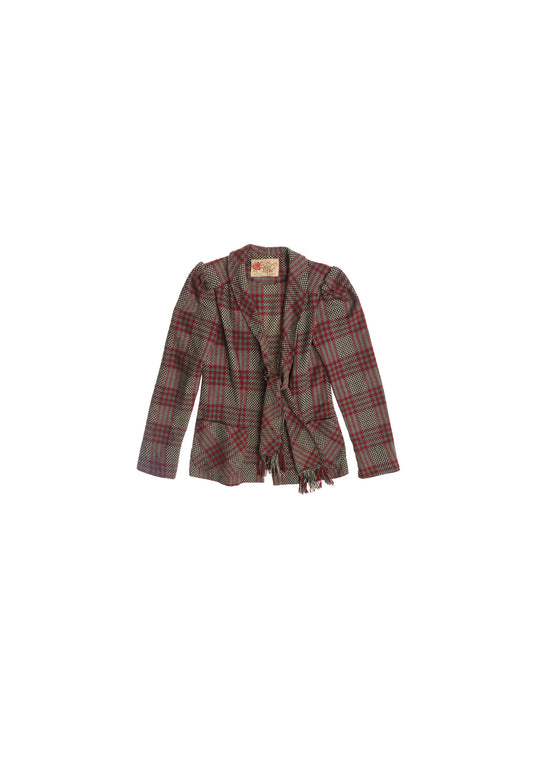 Vintage Women Brown Plaid Blazer by Dorothy Schoelen from The Strawberry Plant California Label - Era 60's - 70's