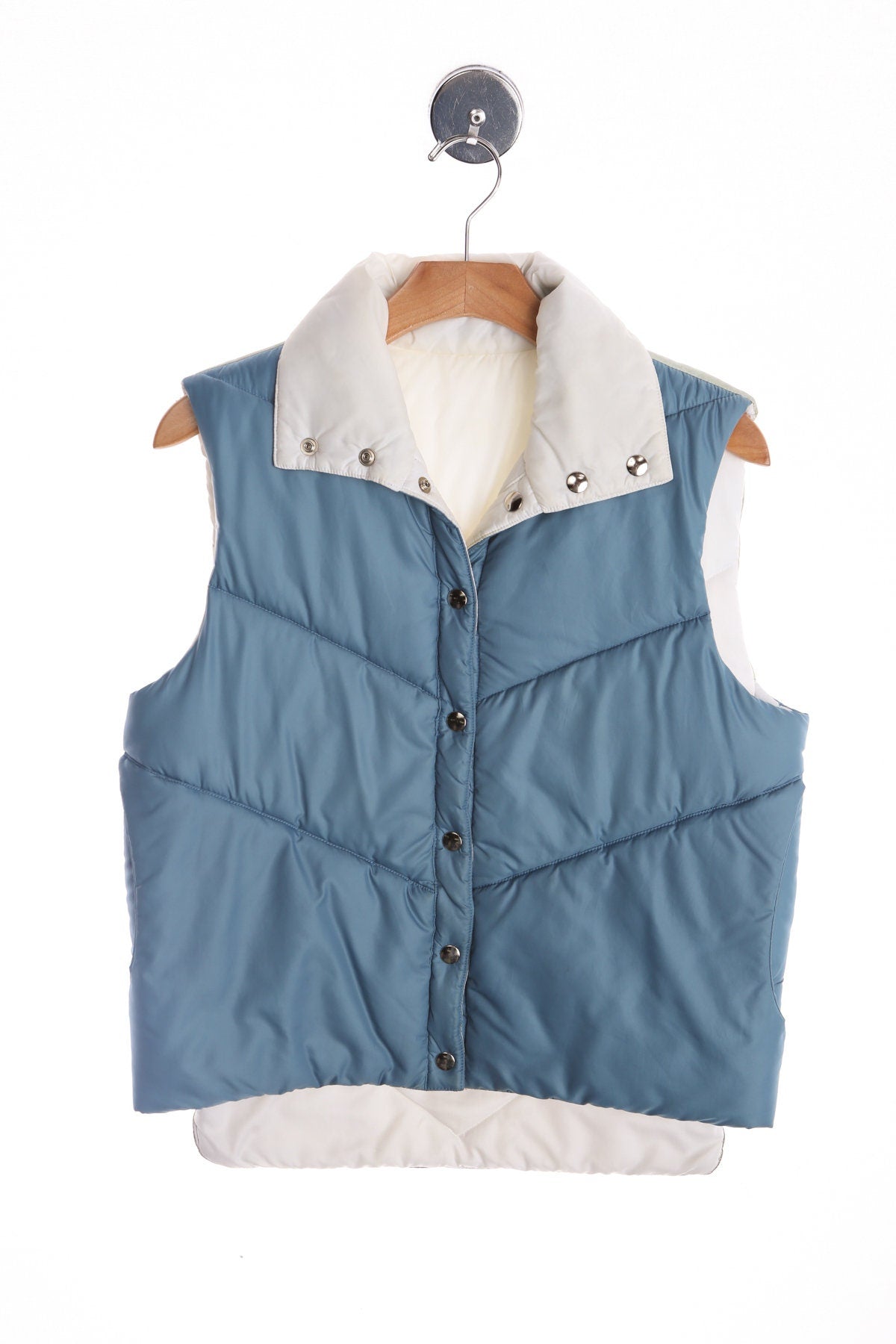 Vintage Ski Down Vest with Cowboy Western Print