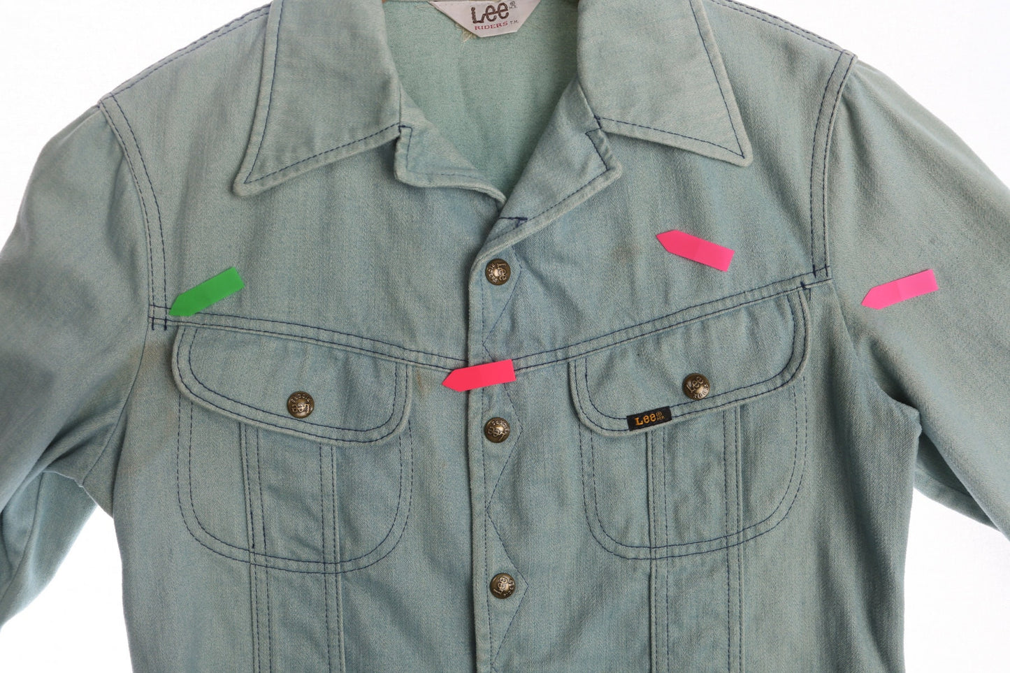 Lee 70's Denim Shirt - Men Blue Shirt - Snap Closure