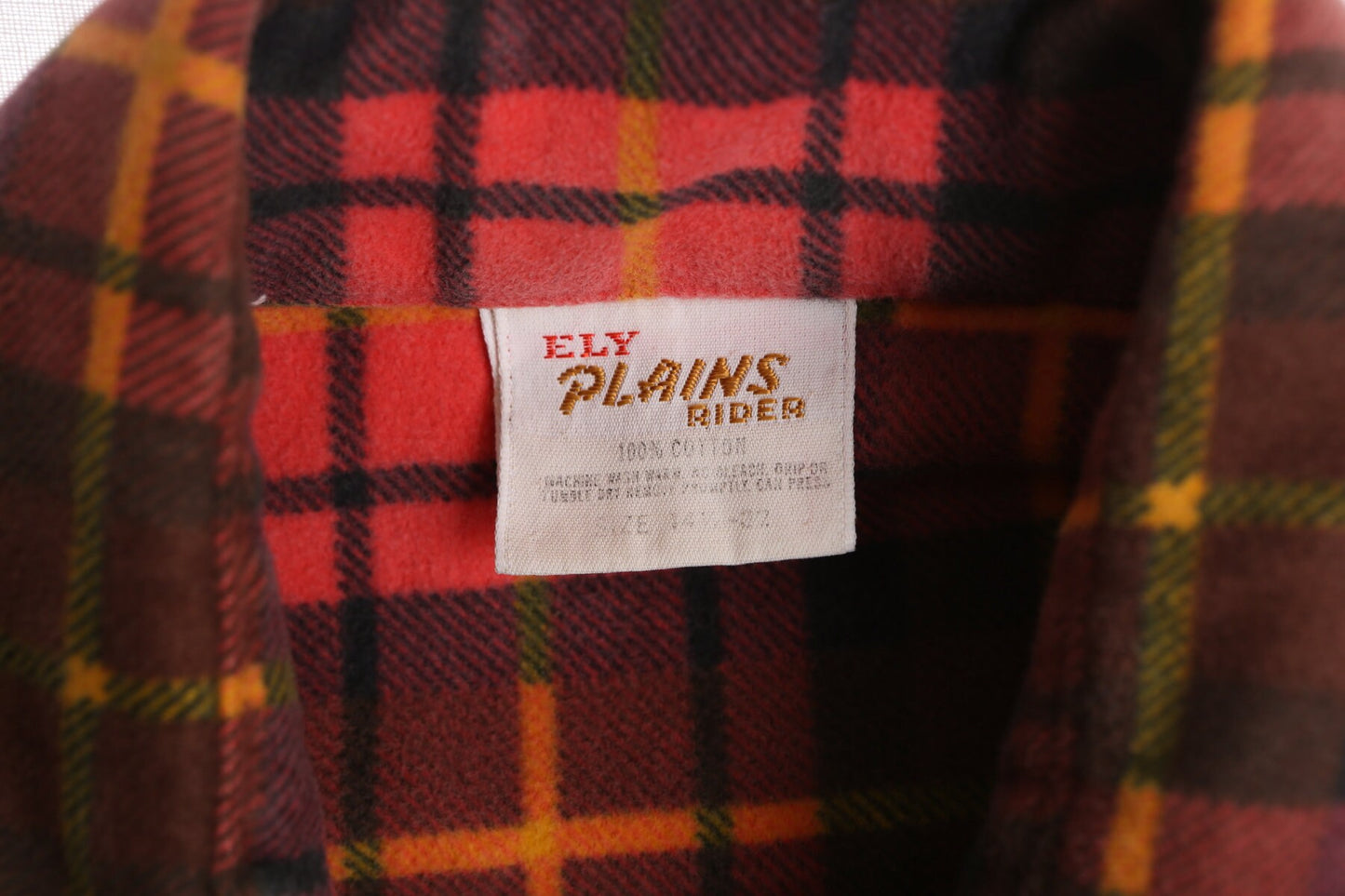 Vintage Men Red Western Flannel Shirt By Ely Plains Rider