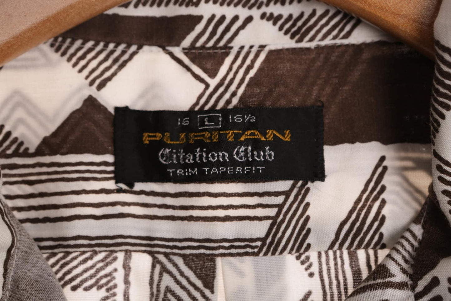 70's Men Brown Geometric Casual Shirt