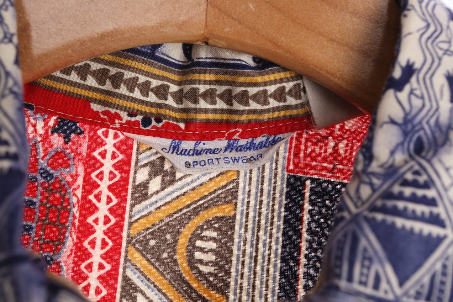 70's Women Psychedelic Print Cotton Blouse