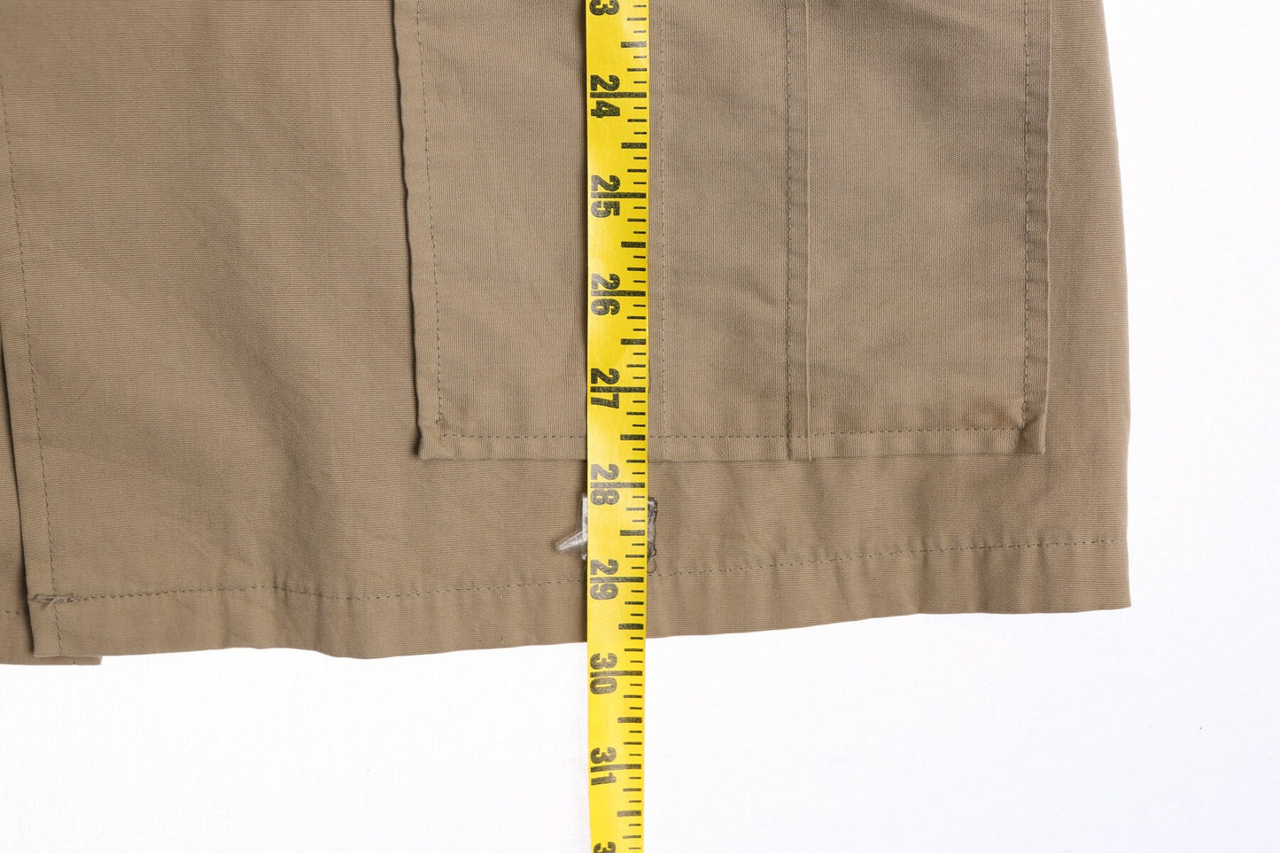 70's Men Beige Safari Cotton Long Sleeve Shirt with Jeep Cj-7 Golden Eagle Back Embroidery