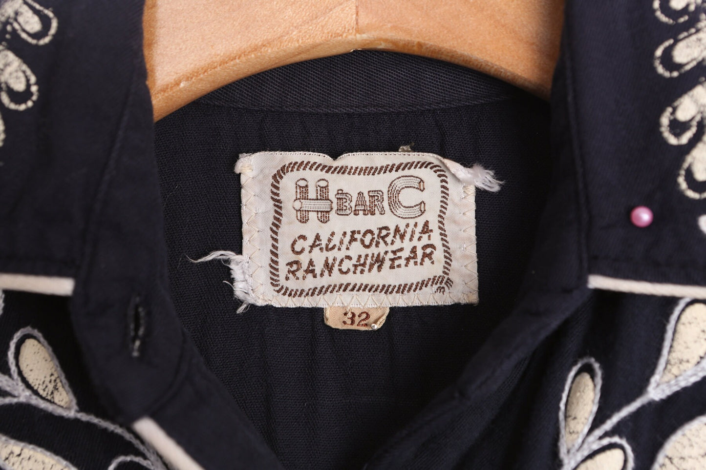 Vintage Women Black Western Blouse with Embroidered Flowers Details by H Bar C California Ranchwear