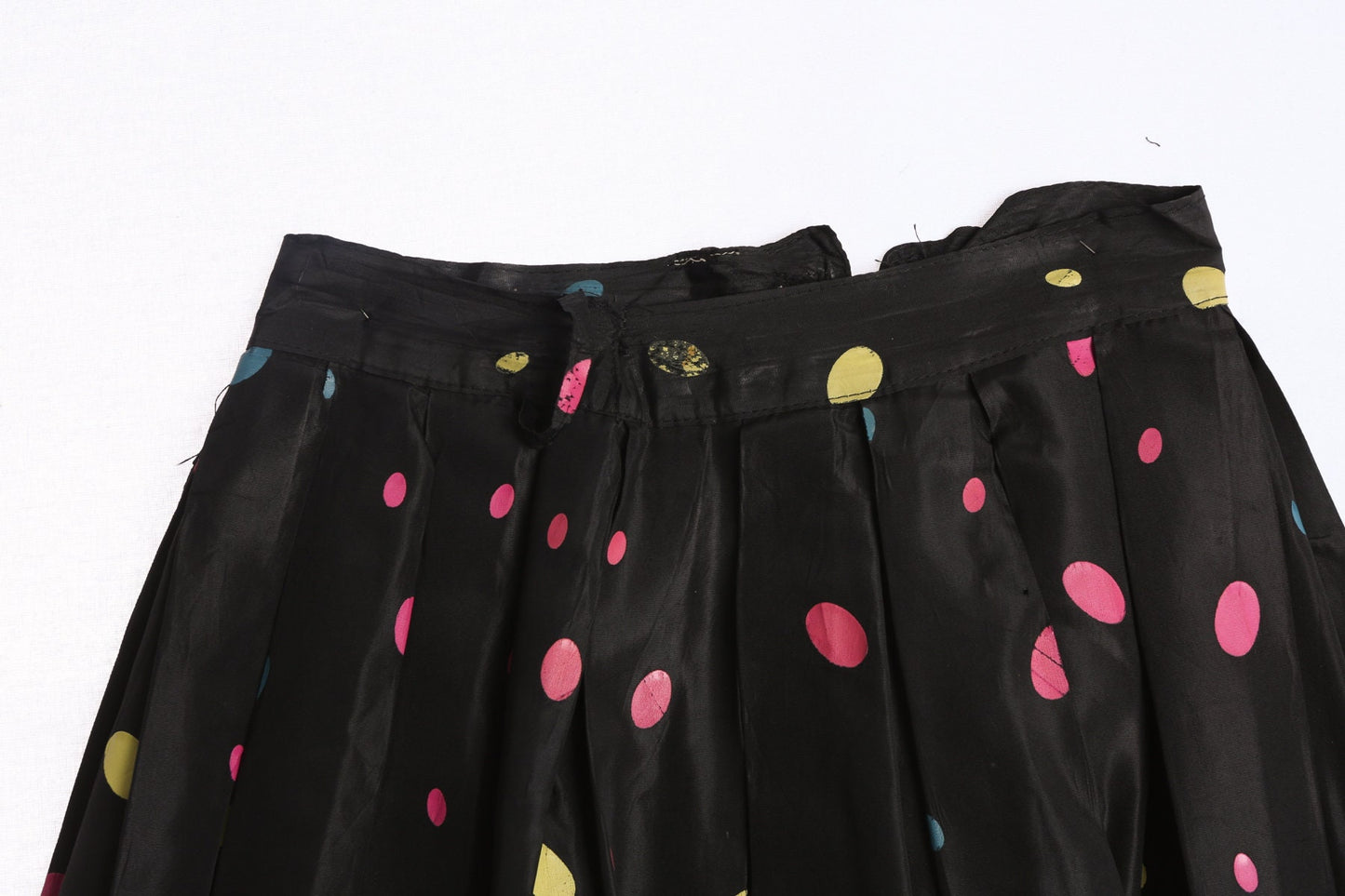 Women Black Polka Dot Skirt - Era 50's - 60's