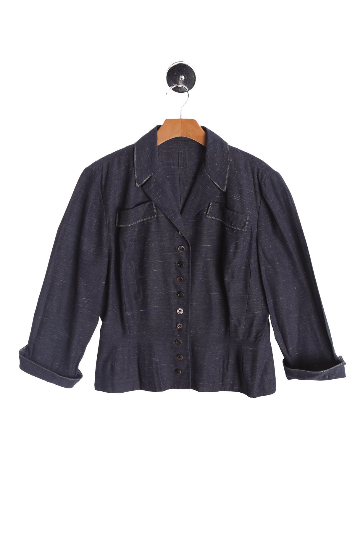 Women Dark Blue Casual Suit - Weathervave Label - Tailored by Handmaker - Era 40's - 50's
