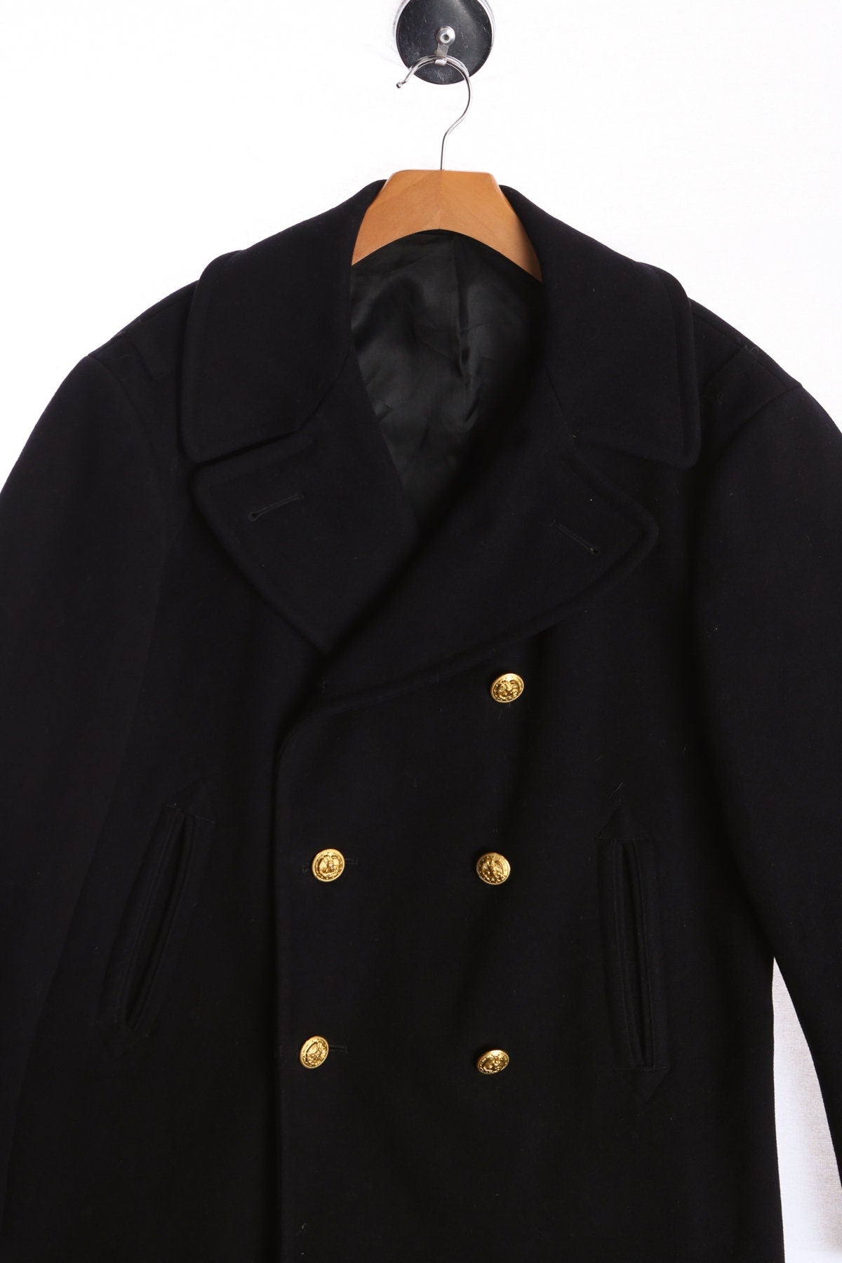 Men Blue Navy Peacoat with Golden Buttons - Era