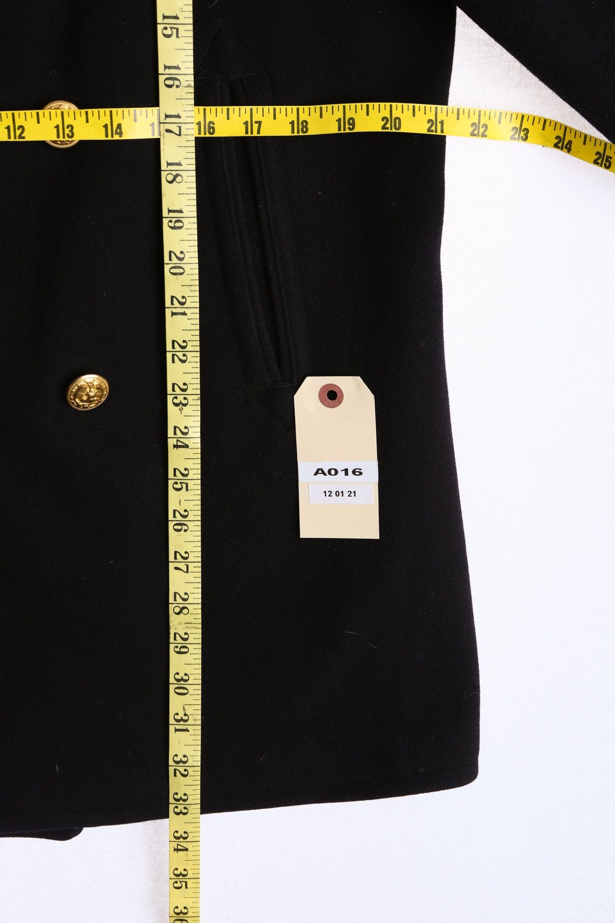 Men Blue Navy Peacoat with Golden Buttons - Era