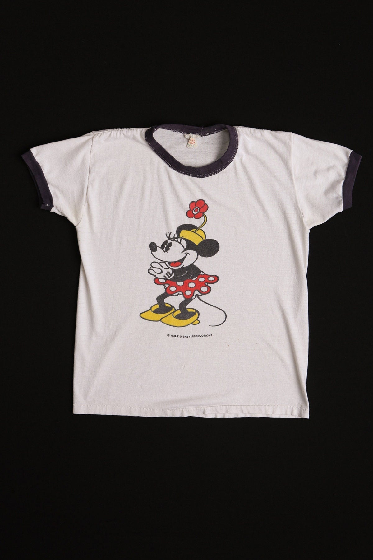 Vintage Minnie Mouse White Graphic T-shirt - Era 70's - 80's