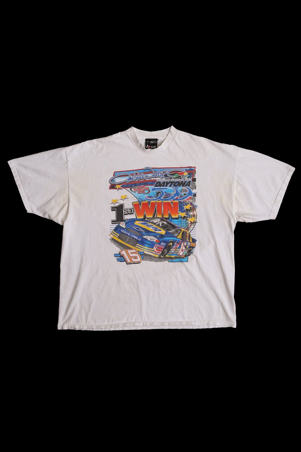 Vintage NASCAR White Graphic T-shirt - Daytona 500 1st Win