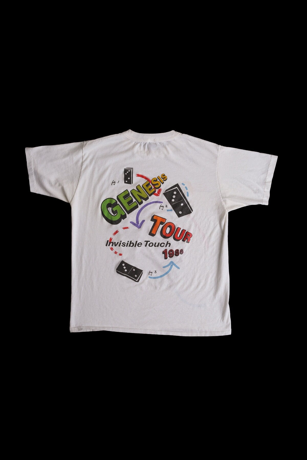 Genesis Invisible Tour 1986 White Graphic Tt-shirt
