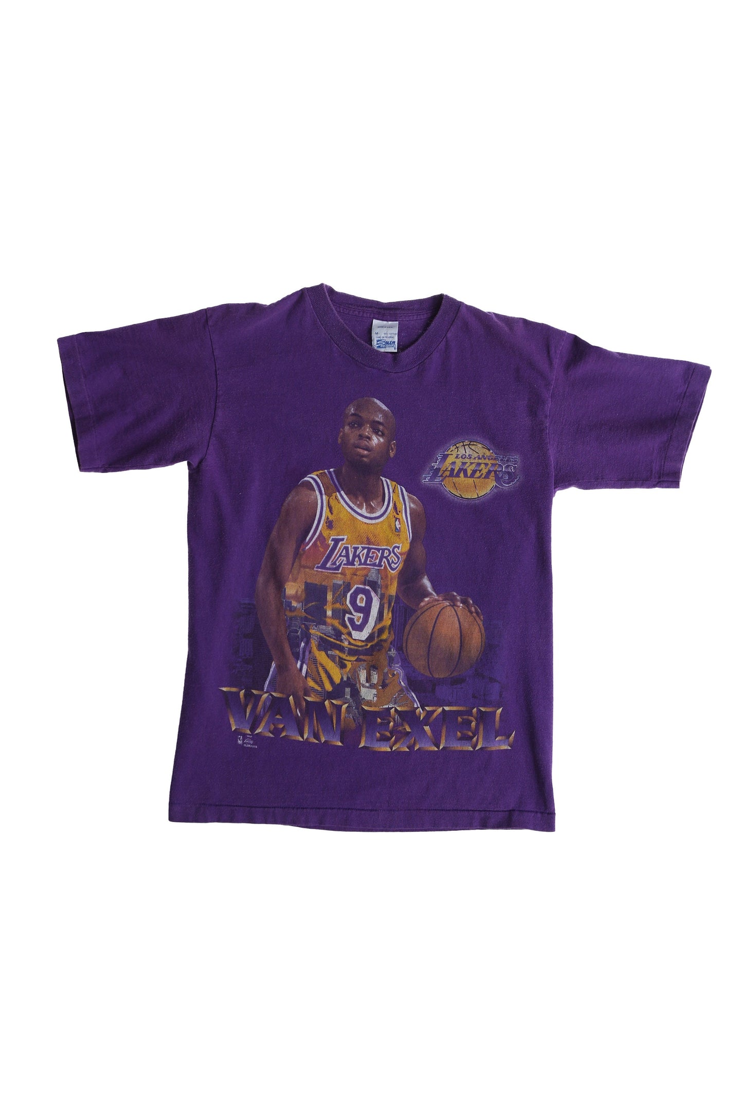 Vintage Van Axel Lakers Number 9 Purple Basketball Graphic Shirt