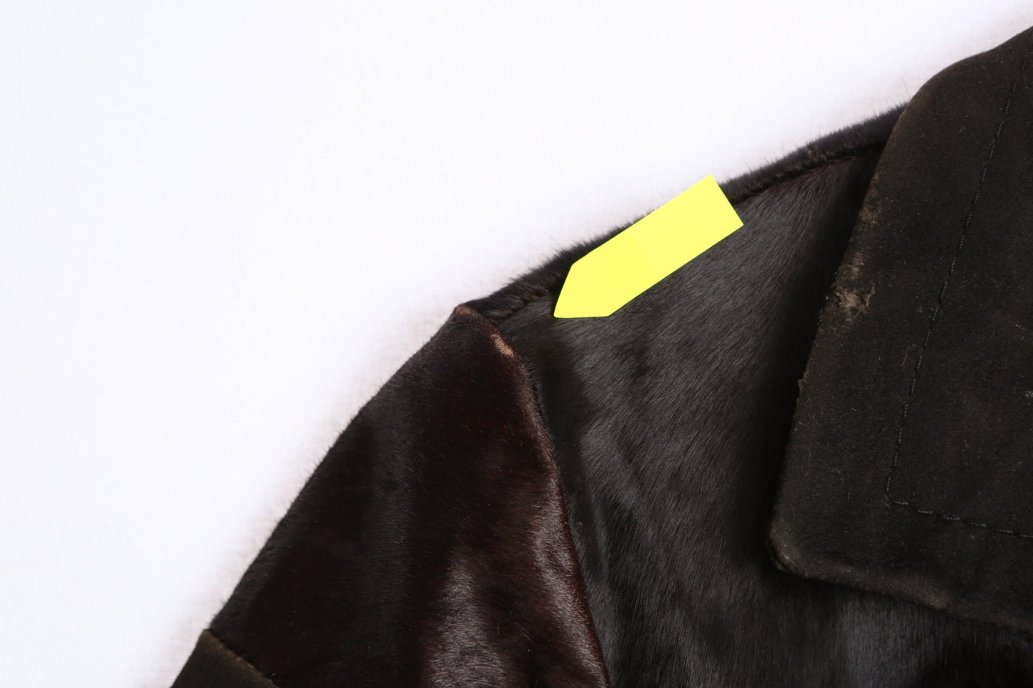 Woman Black Fur Leather Coat - Made in Spain - Era 90s - Y2K