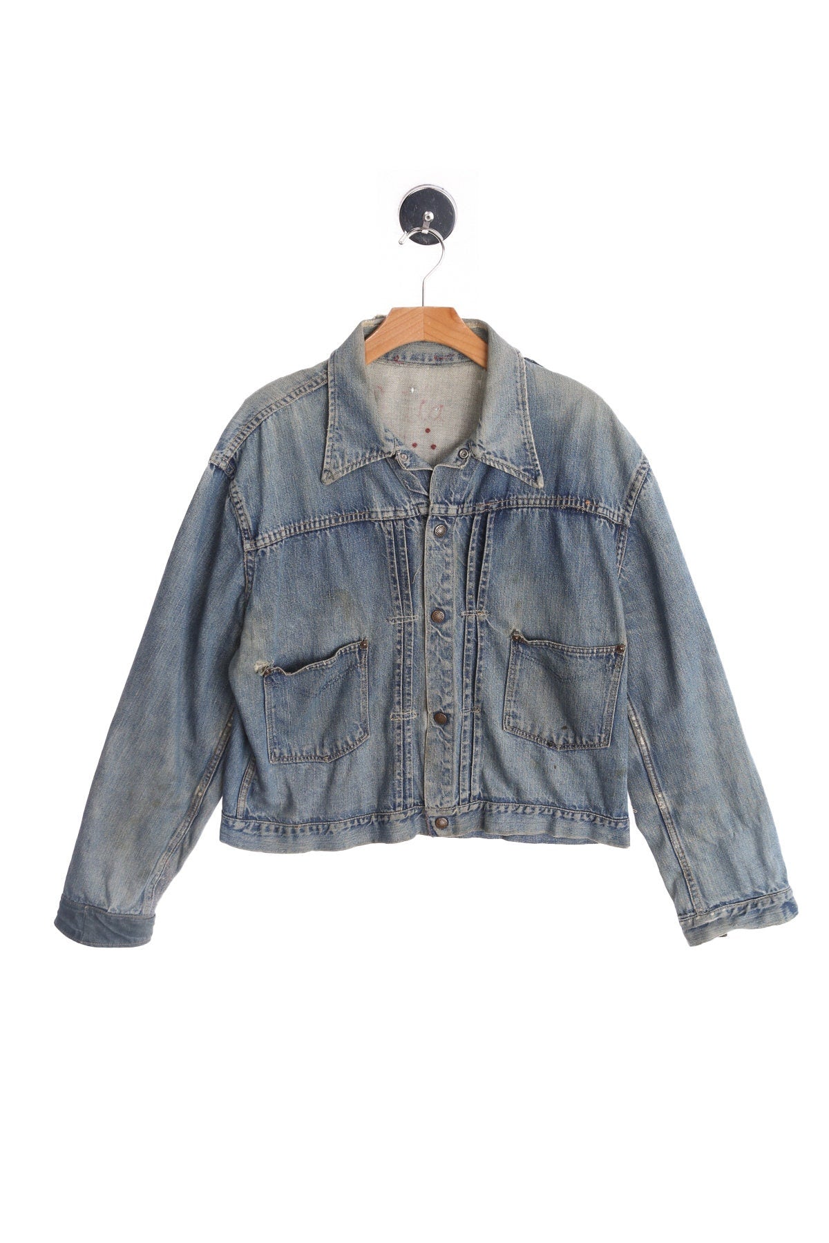 Vintage Men Two Pocket Denim Jacket - Era 40's - 50's