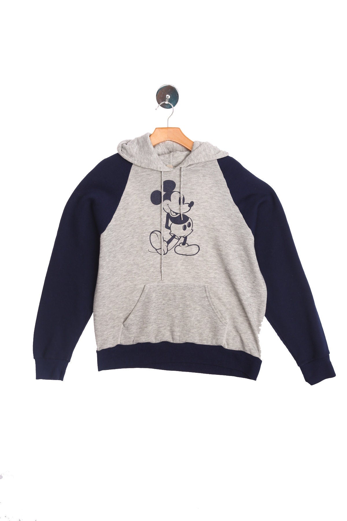 Vintage Mickey Mouse Gray and Blue Hoodie