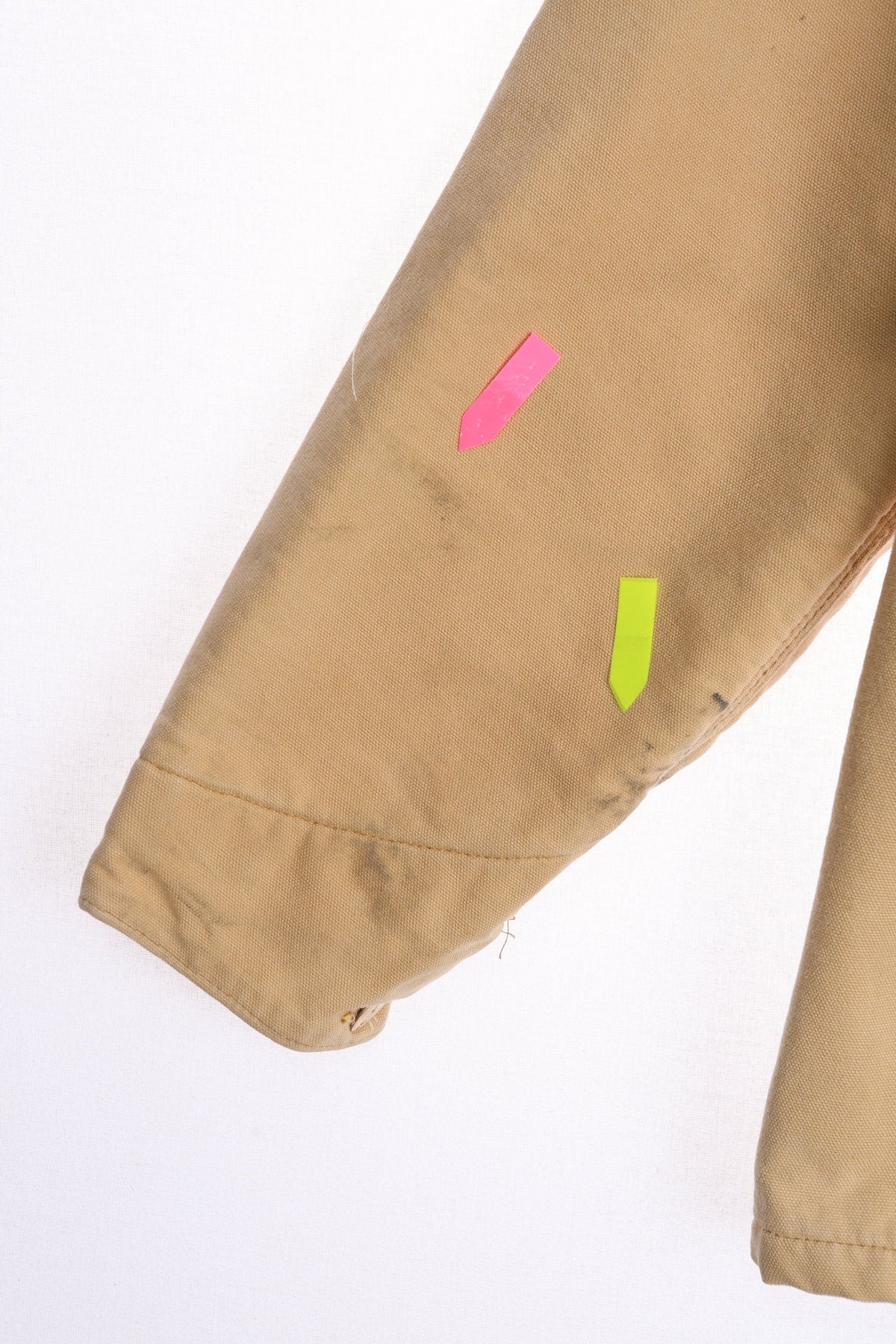 Vintage Carhartt Canvas Coverall Beige Jacket with Four Pockets